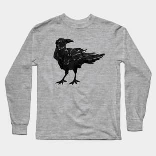 Hand Drawn Crow Long Sleeve T-Shirt